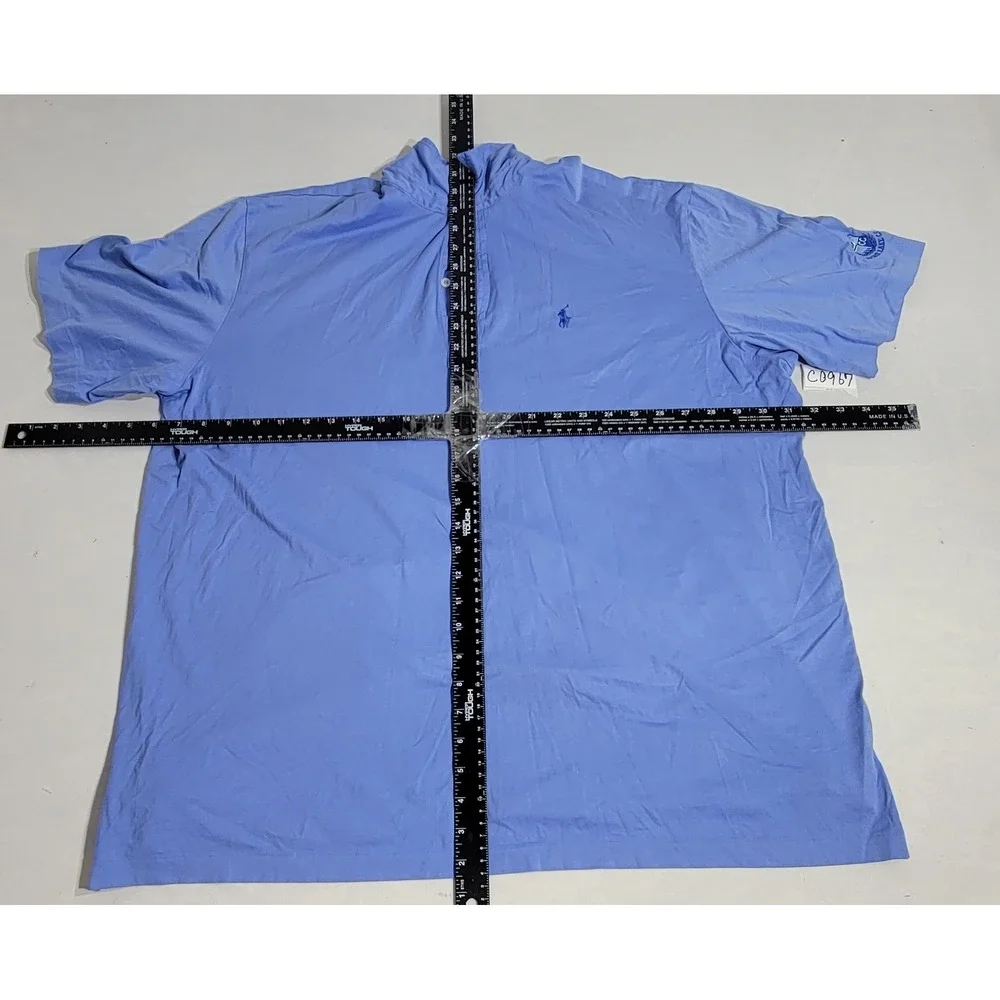 Polo Golf Ralph Lauren Mens XXL Blue Pima Cotton Short Sleeve Polo Shirt Logo